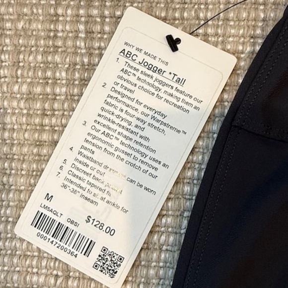 LULULEMON BNWT Mens ABC Warpstreme Jogger in Size M Tall - Picture 4 of 8